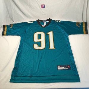 NWOT Reebok Jacksonville Jaguars #91 Harvey Football Jersey Size Large